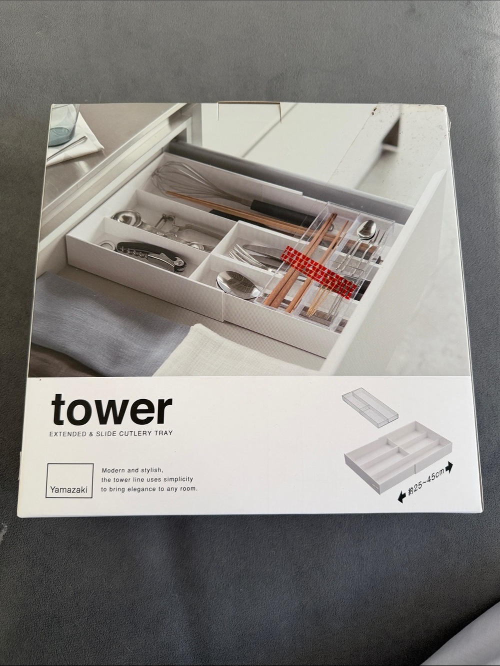 Yamazaki Tower White Adjustable Cutlery Organizer